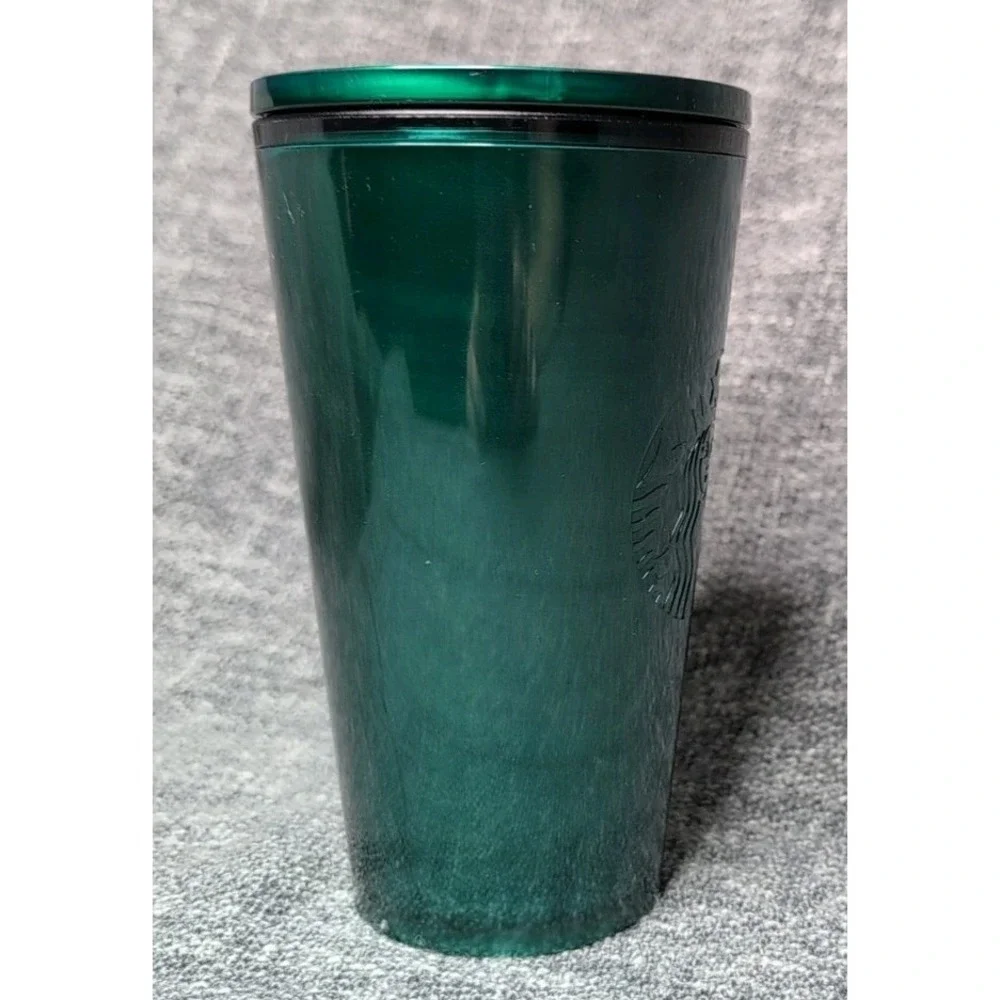 Starbucks Emerald Green Marble Swirl 16oz Grande Cold Cup Used No Straw